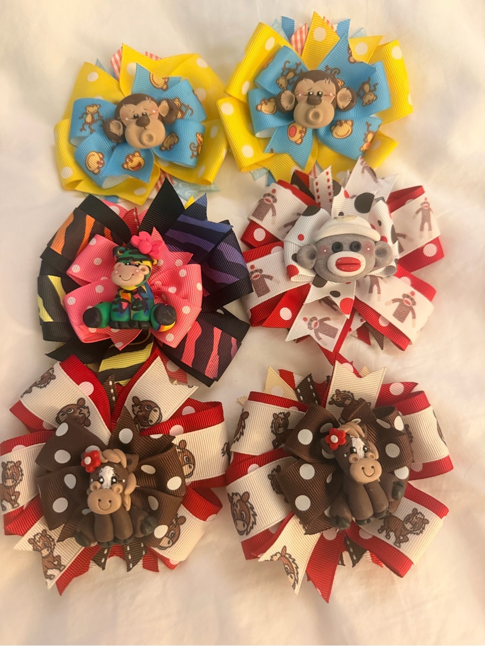 Animal Character Hair Bows